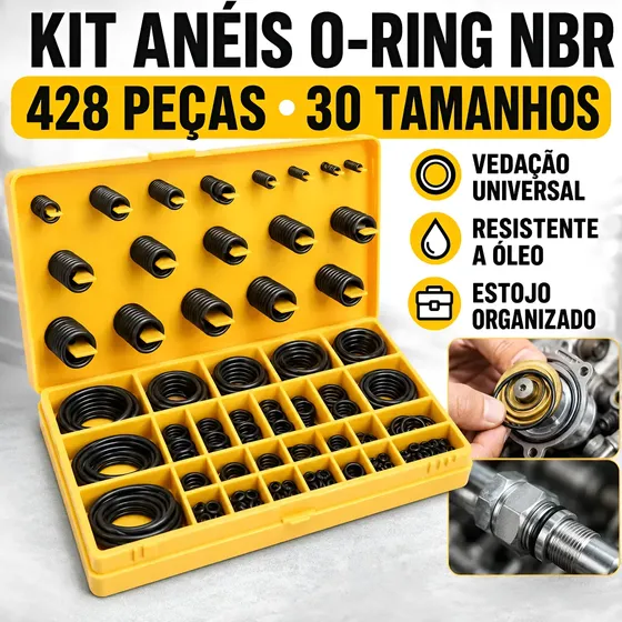 Kit Caixa Orings O-ring Nitrílica Milimétrica 428 Peças