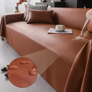 Capa Para Sofá Impermeável 3 Lugares 1,8m*2.6m Protetor Pet Castanho Âmbar