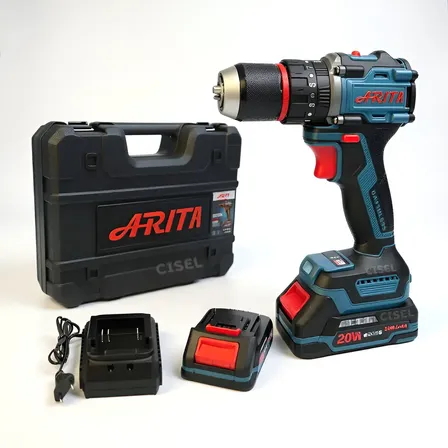 Furadeira Parafusadeira 2 Baterias Arita 20v Ada-13a M370pro Azul Bivolt 50/60hz