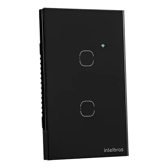 Interruptor Inteligente 2 Teclas Eiw 1002 Intelbras Preto