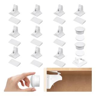 Kit C 10 Crianças Protetor Gaveta Travas Magnética Gaveta Branco