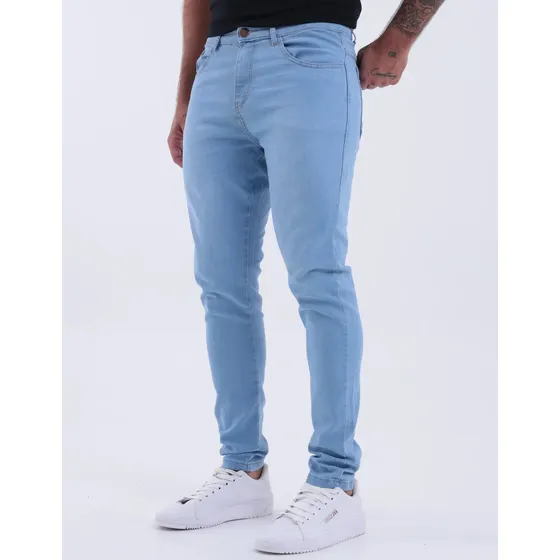 Calça Skinny Preta Masculina Jeans Com Elastano Lycra