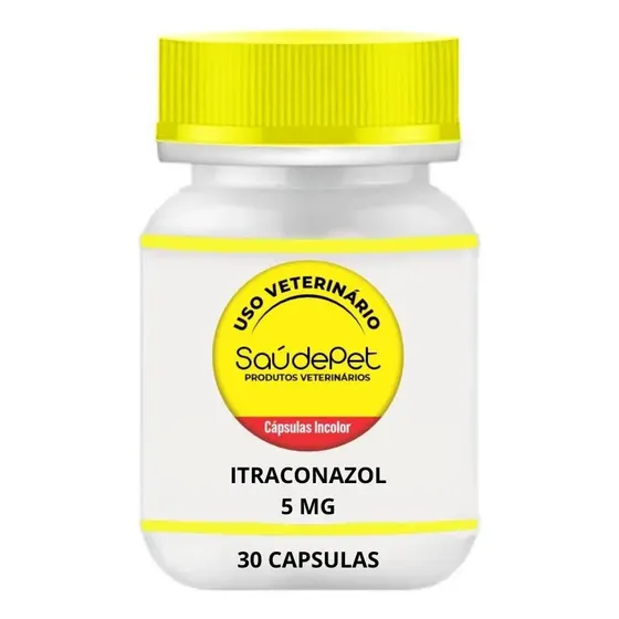 Itraconazol 5mg Pote Com 30 Cápsulas - Uso Veterinário