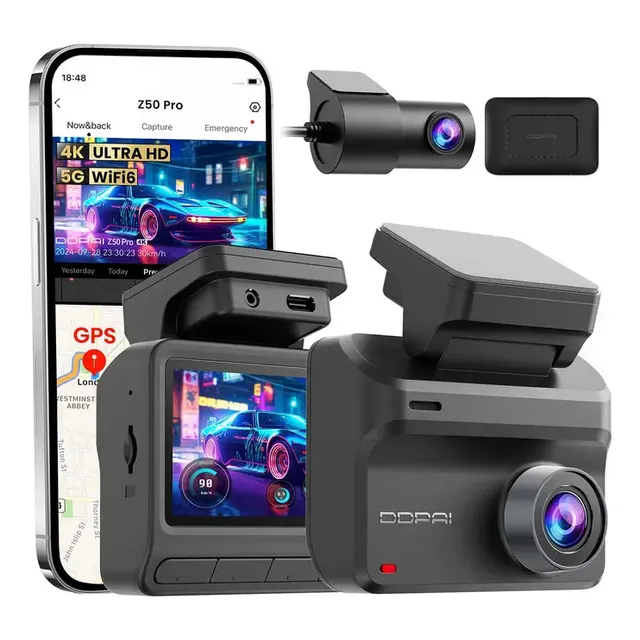 Câmera Veicular Ddpai Monitoramento Remoto 4k+1080p Z50 Pro