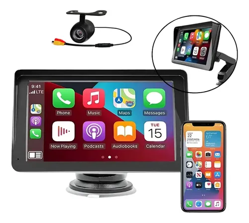 Central Multimídia 7' Portátil Wireless Carplay Com Câmera Multimídia Portátil Com Câmera