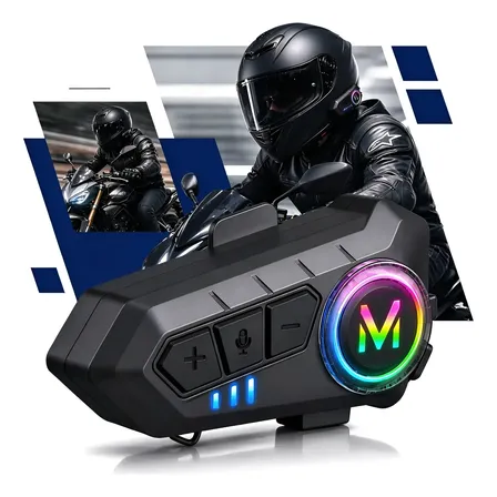 Fone De Ouvido Para Capacete Bluetooth Headset Rgb Sem Fio
