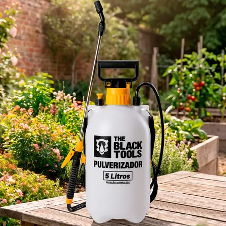 Pulverizador Agricola Lateral Bomba Manual 5 Litros Portátil Branco, Preto E Amarelo