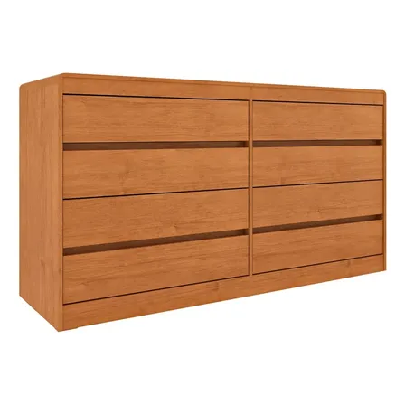 Cômoda 8 Gavetas Orgânica 100% Mdf 158cm Luna Espresso
