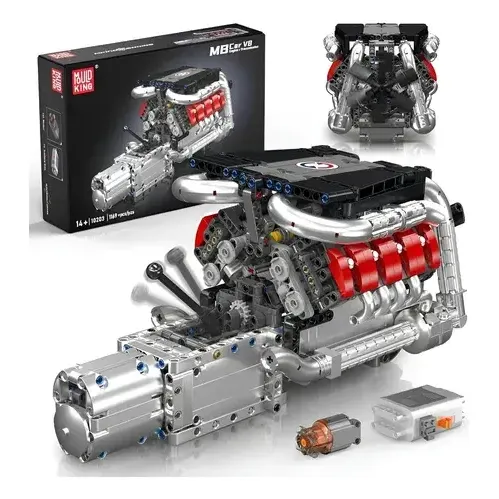 Bloco De Montar Motor Transmissão V8 Mb 1169 Peças Funcional 1169 Motor V8 Mb