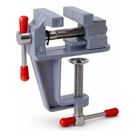 Mini Torno Morsa De Mesa Profissional Para Bancada Fixa Cinza