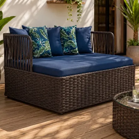 Chaise Sofisticasa Junco Sintético Uv Para Jardim 2 Lugares A Escolha Do Cliente Trama Artesã
