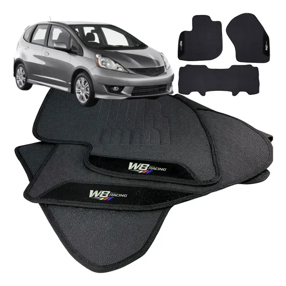 Tapete Borracha Compativél Honda New Fit 2009 A 2014 3 Peças