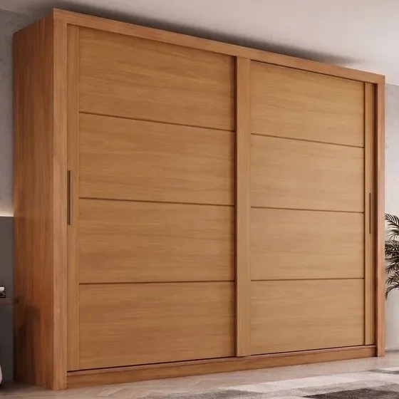 Guarda-roupa Casal 2 Portas Deslizantes 4 Gavetas Palace Cinamomo