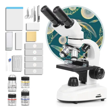 Microscópio Binocular Profissional Com Luz Led 5000x Branco Branco N/a