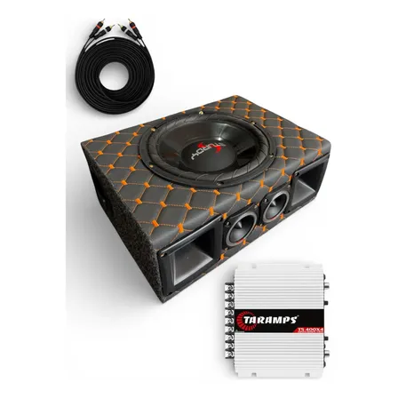 Caixa Trio Automotivo Dutada Slim Sub 10 Pol Taramps 400x4