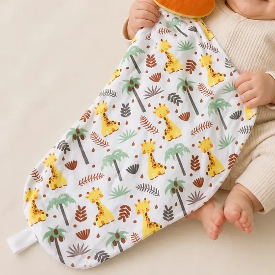 Kit Naninha Pelucia + Travesseiro Bebe Anatomico Almofada Girafa (estampa) Girafa