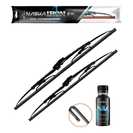 Palheta Limpador Para-brisa Naska Iron Encaixe Gancho Preto 206 1999 A 2020