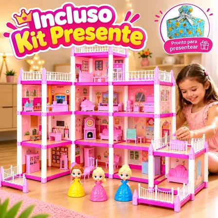 Casa De Boneca Incluso Kit Presente Castelo Princesa Premium