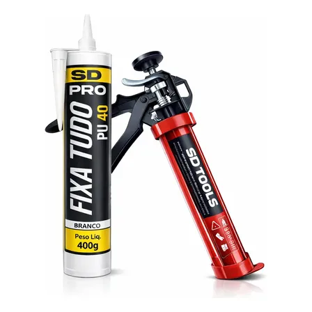 Aplicador Silicone Manual Kit Cola Fixa Cuba Pu40 Selante