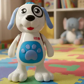 Cachorro Dancarino Luz Som Brinquedo Led Robo Musical Azul Cachorro Azul