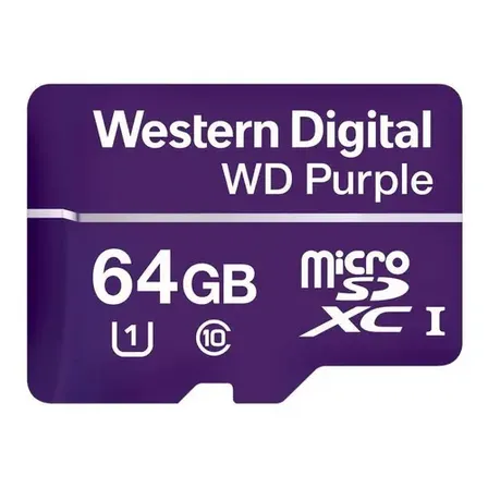 Cartão De Memória Wd Purple 64gb Microsd Cftv Intelbras Mibo