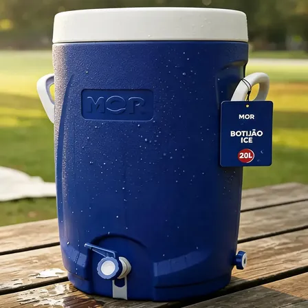 Botijão Térmico Ice Mor Cooler 20l Azul Com Torneira Bebidas Azul