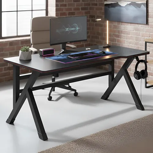 Mesa Gamer Para Pc E Jogos Preta Ou Branca 100cm Para Estudo Preto