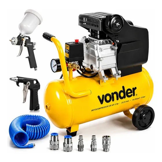 Kit Motocompressor De Ar Vonder Mcv216 21,6l Completo