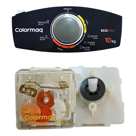 Kit Temporizador Colormaq Ecomax 10kg Adesivo E Botão 127/220v