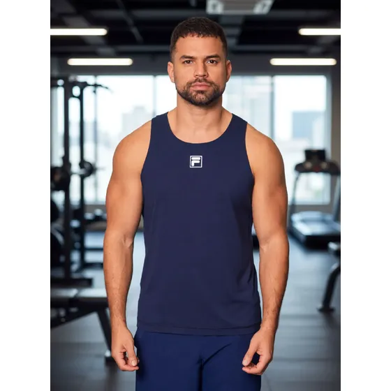 Regata Masculina Fila F-box Racer Preto/preto Logomarca Gg Liso