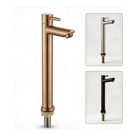 Torneira Aço Inox Lavatório Banheiro Bica Alta