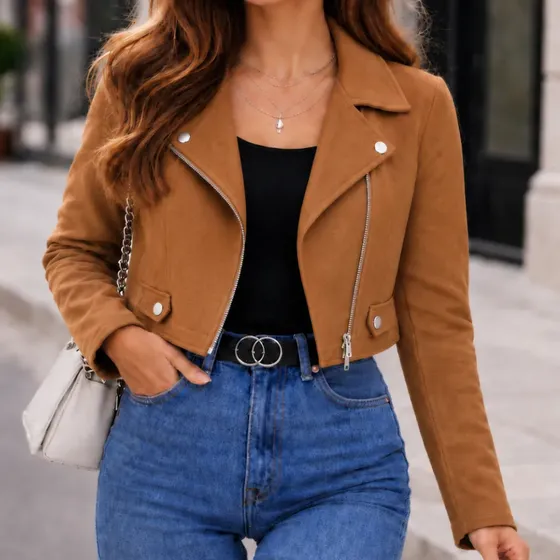 Casaco Feminino Inverno Jaqueta Suede Camurça Moda