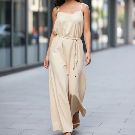 Vestido Hering Alças Longo Fem Haq96een Off White Creme Lisa P