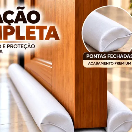 Protetor Para Porta Rolinho Soleira Vedacao 70/80/90/100cm Branco 80cm