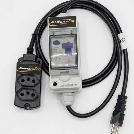 Extensão Anti-choque Com Disjuntor 2 Metros - Ampersecure Cinza 127/220v