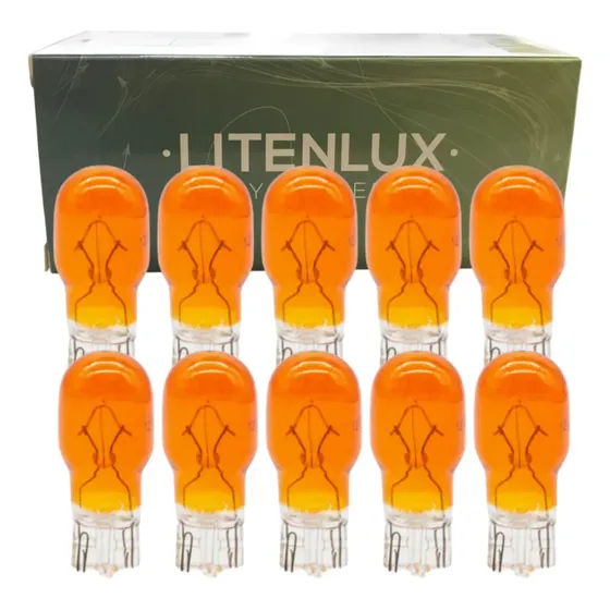 Kit 10 Lâmpadas T15 W16w Âmbar 12v Pingão Seta Automotiva