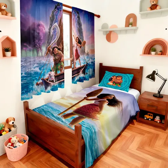 Jogo De Cama + Cortina Enxoval Infantil Quarto Tema Meninas