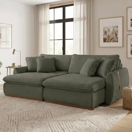 Sofá Cama 3 Lugares Retrátil Reclinável 270cm Linho