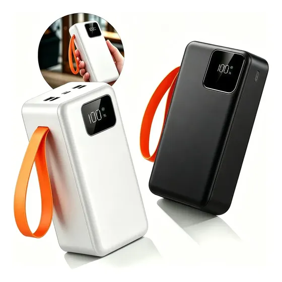Carregador Portátil Power Bank 50000mah Usb Com Cabo Turbo
