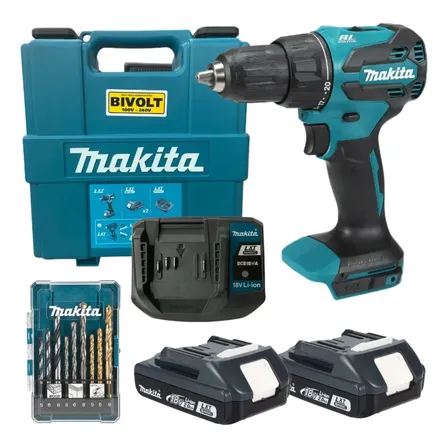 Parafusadeira Impacto 18v Dhp490wve + Jogo De Broca - Makita