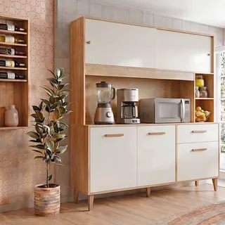 Armário De Cozinha Completa 1,20m Com 1 Gaveta E 5 Portas Nature/off-white