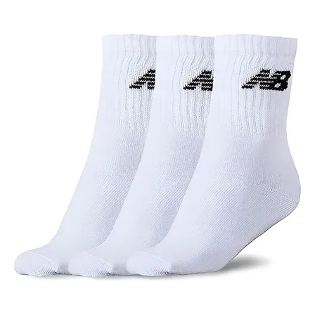 Meia New Balance Cano Longo Kit 3 Pares Unissex Original Branco 39-43