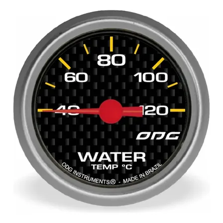 Manometro Temperatura Agua Carbon Aro Cinza/fundo Carbon