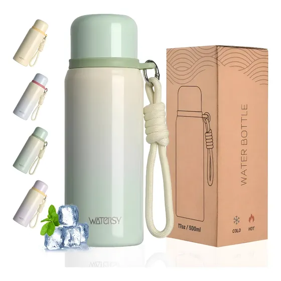 Garrafa Térmica Inox 500ml Parede Dupla Gelada 24h Com Alça