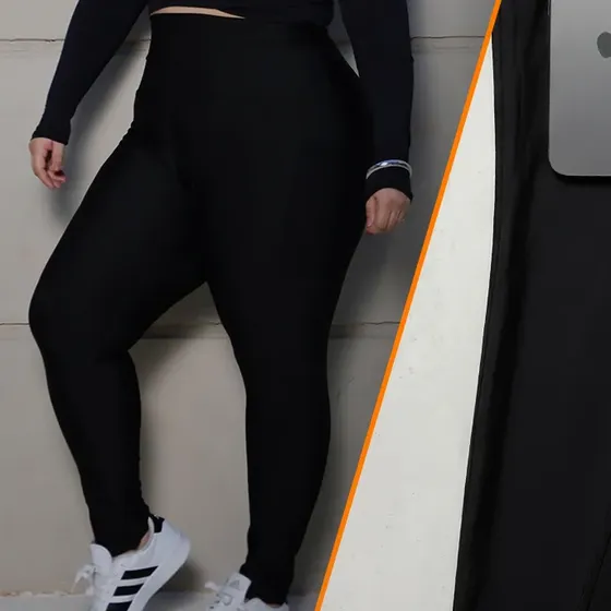 Calça Legging Com Bolso Sem Transparencia Academia Plus Size