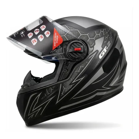 Capacete Fw3 Gt2 Fosco Com Narigueira Preto Gt2 Fosco 59/60