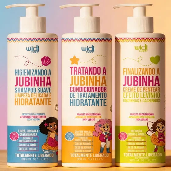 Kit Jubinha - Shampoo + Condicionador + Creme De Pentear