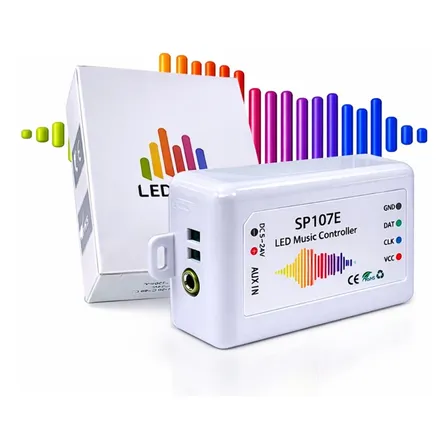 Controladora Led Sp107e Bluetooth Rgb Musical Digital Pixels Rgb 127/220v Dc5v-24v