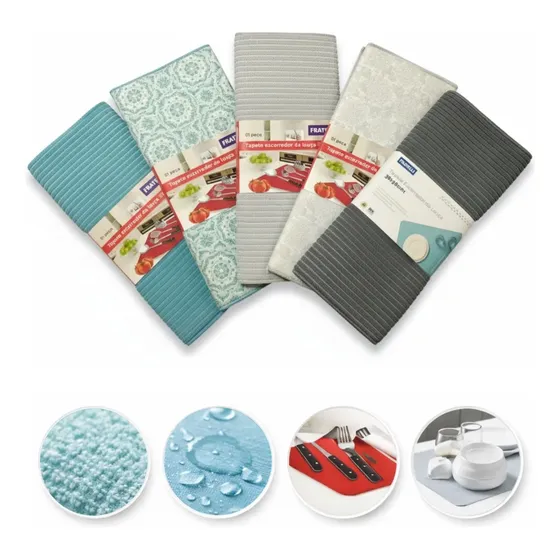 Kit 2 Tapetes Escorredor Louças Microfibra Grande Absorvente
