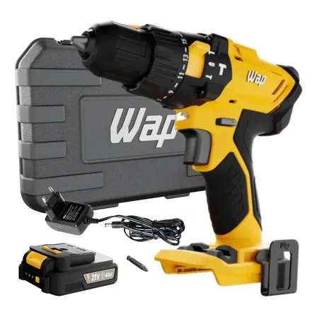 Furadeira Parafusadeira De Impacto 3/8pol 21v C/maleta Wap Amarelo E Preto 110v/220v